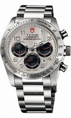 Tudor Fastrider Silver Dial Chronograph Stainless Steel Men's Watch 42000-SVASS