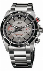 Tudor Grantour Silver Dial Flyback Chronograph Steel Men's Watch 20550N-SVSS