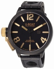 U-Boat Classico Black Dial Ceramic Black Leather Men's Watch 1215