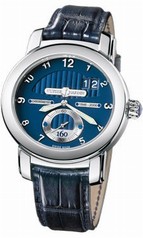 Ulysse Nardin Anniversary 160 Blue Dial 18kt White Gold Blue Leather Men's Watch 1600-100