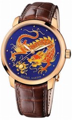 Ulysse Nardin Classico Dragon Enamel Champleve Dial Alligator Leather Automatic Men's Watch 8156-111-2-DRAGON