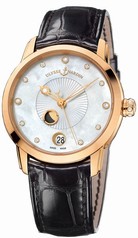 Ulysse Nardin Classico Lady Luna Mother of Pearl Dial Alligator Leather Automatic Ladies Watch 8296-123-2-991