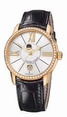 Ulysse Nardin Classico Luna Black Dial 18kt Rose Gold Automatic Men's Watch 8296-122B-2-41
