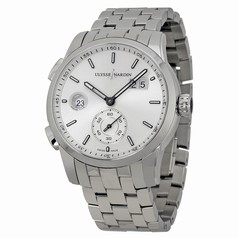 Ulysse Nardin Dual Time Automatic Silver Dial Stainless Steel Men's Watch 3343-126-7-91