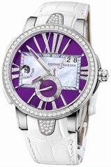 Ulysse Nardin Executive Dual Time Purple Dial Stainless Steel Ladies Watch 243-10B-30-07