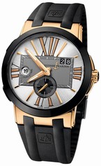Ulysse Nardin Executive Dual Time Rubber Straps Automatic Men's Watch 246-00-3-421