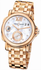 Ulysse Nardin GMT Dual Time Mother of Pearl Dial 18kt Polished Rose Gold Automatic Ladies Watch 246-22-8-391