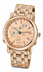 Ulysse Nardin GMT Perpetual Copper Guilloche Dial 18kt Rose Gold Automatic Men's Watch 322-88-8