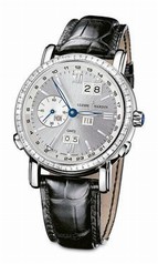 Ulysse Nardin GMT Perpetual Silver Dial Leather Strap Automatic Men's Watch 320-89BAG-31