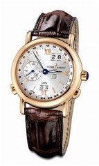 Ulysse Nardin GMT Perpetual Silver Dial Leather Strap Automatic Men's Watch 326-22-31