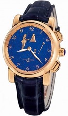 Ulysse Nardin Hour Striker Blue Dial 18kt Rose Gold Blue Leather Men's Watch 6106-103-E3