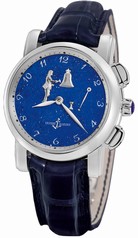 Ulysse Nardin Hourstriker Blue Dial Platinum Blue Leather Men's Watch 6109-103-E3
