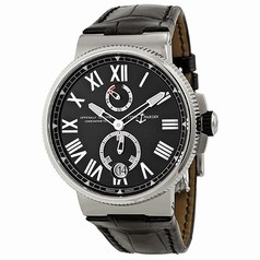 Ulysse Nardin Marine Chronometer Automatic Black Dial Black Leather Men's Watch 1183-122-42