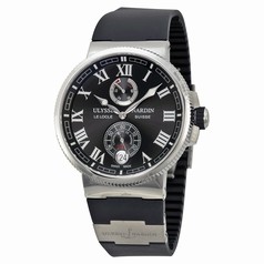 Ulysse Nardin Marine Chronometer Automatic Black Dial Black Rubber Men's Watch 1183-126-3-42