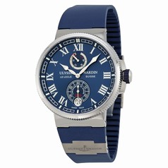 Ulysse Nardin Marine Chronometer Automatic Blue Dial Blue Rubber Men's Watch 1183-126-3-43