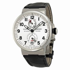 Ulysse Nardin Marine Chronometer Black Alligator Leather Men's Watch 1183-126-61