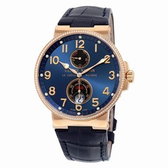 Ulysse Nardin Maxi Marine Chronometer Blue Dial Diamond 18kt Rose Gold Automatic Men's Watch 266-66-BLUE
