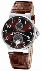 Ulysse Nardin Maxi Marine Chronometer Brown Dial Leather Automatic Men's Watch 263-66-625
