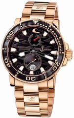 Ulysse Nardin Maxi Marine Diver Black Dial 18kt Rose Gold Men's Watch 266-37LE-8M