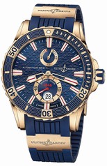 Ulysse Nardin Maxi Marine Diver Blue Dial 18kt Rose Gold Men's Watch 266-10-3-93