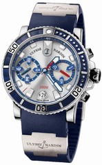 Ulysse Nardin Maxi Marine Diver Silver Dial Blue Rubber Men's Watch 8003-102-3/91