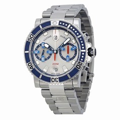 Ulysse Nardin Maxi Marine Diver Silver Dial Chronograph Stainless Steel Automatic Men's Watch 8003-102-7-91