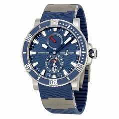 Ulysse Nardin Maxi Marine Diver Titanium Blue Dial Blue Rubber Men's Watch 263-90-3-93