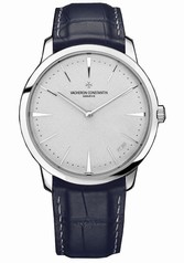 Vacheron Constantin Patrimony Contemporaine Platinum Blue Leather Men's Watch 43150000P-9684