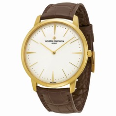 Vacheron Constantin Patrimony Grand Taille Manual Wind Silver Dial Brown Leather Men's Watch 81180000J-9118