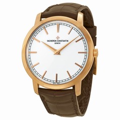 Vacheron Constantin Traditionnelle Automatic Silver Dial Brown Leather Men's Watch 43075000R-9737