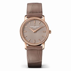 Vacheron Constantin Traditionnelle Taupe Dial Diamond Beige Leather Ladies Watch 25558/000R-9759