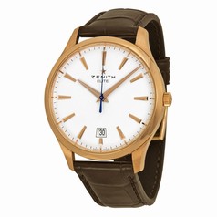 Zenith Captain Central Second White Brown Leather Men's Watch 18.2020.670/11.C498