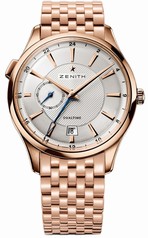 Zenith Captain Dual Time Silver Dial Rose Gold Polished Men's Watch 18.2130.682/02.M2130