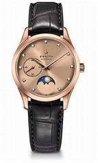Zenith Captain Ultra Thin Lady Moonphase 18kt Rose Gold Ladies Watch 18231069295C498