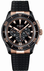 Zenith El Primero Stratos Flyback Black Dial Black Rubber Men's Watch 85.2060.405/23.R515