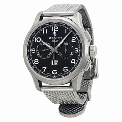 Zenith Pilot Automatic Chronograph Black Dial Stainless Steel Men's Watch 032410401021M2410