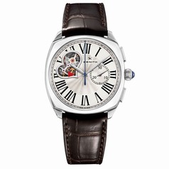 Zenith Star Open Silver Dial Brown Alligator Leather Automatic Ladies Watch 03.1925.4062/01.C725